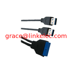 Китай USB 3.0 cable 20P M-2AM usb 3.0 data link cable with 20P M/2*AM поставщик