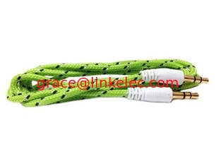 Китай Multi colors Textile braided 3.5mm AUX audio cable поставщик