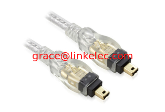 Китай Newlinkelec Firewire IEEE1394 4 to 4 pin Cable Lead Gold Ends 3m White for DV поставщик